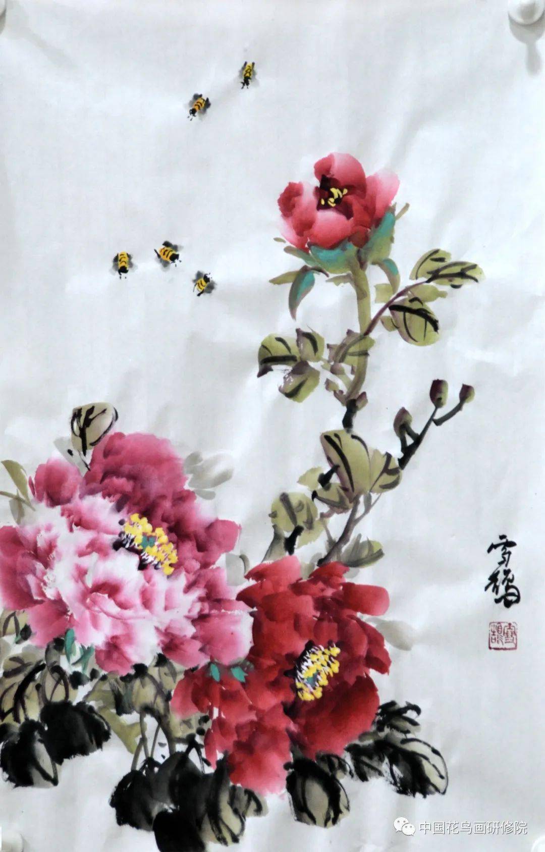 画家温庆海2020牡丹作品欣赏
