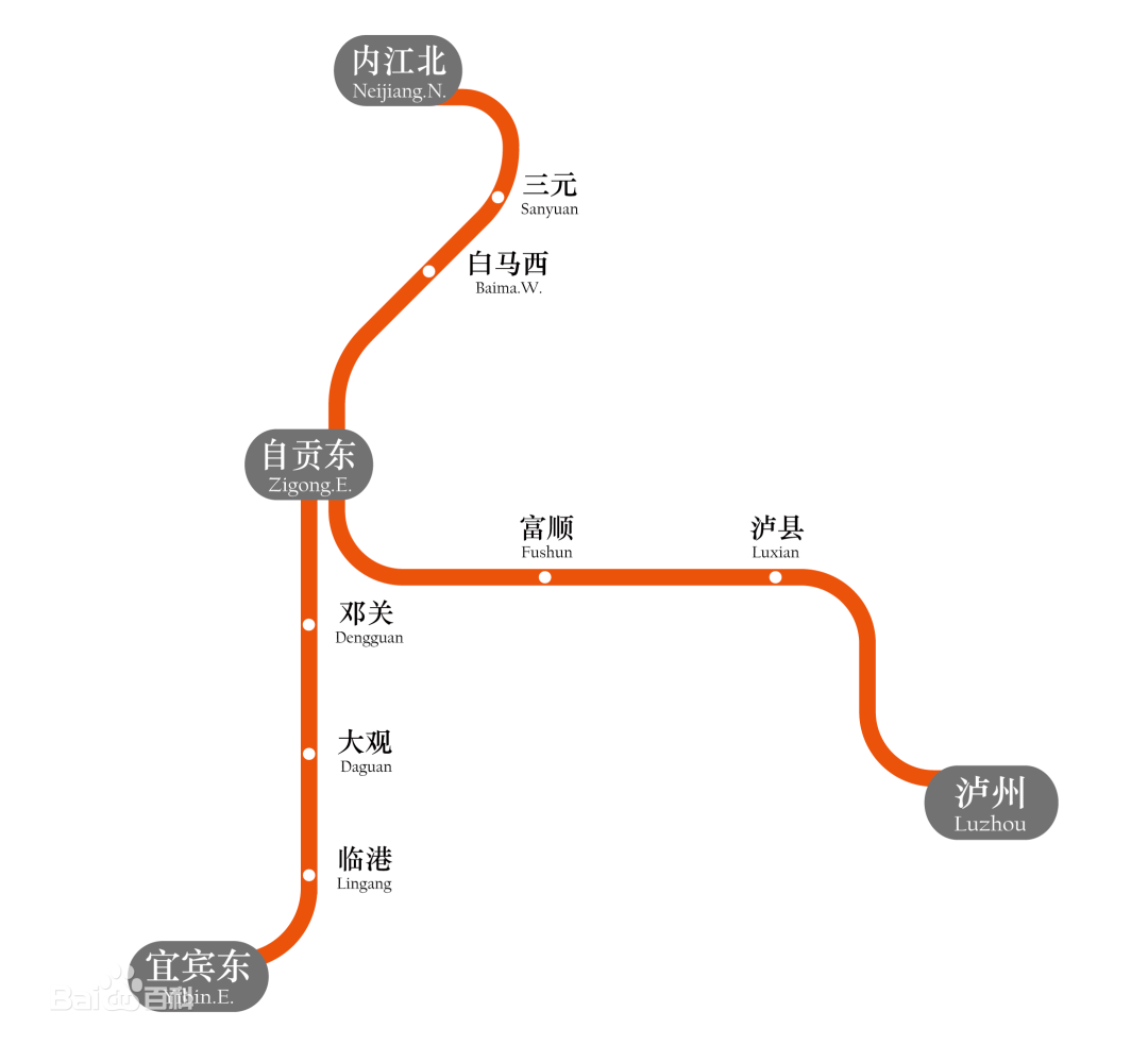 自贡轻轨一号线路图图片