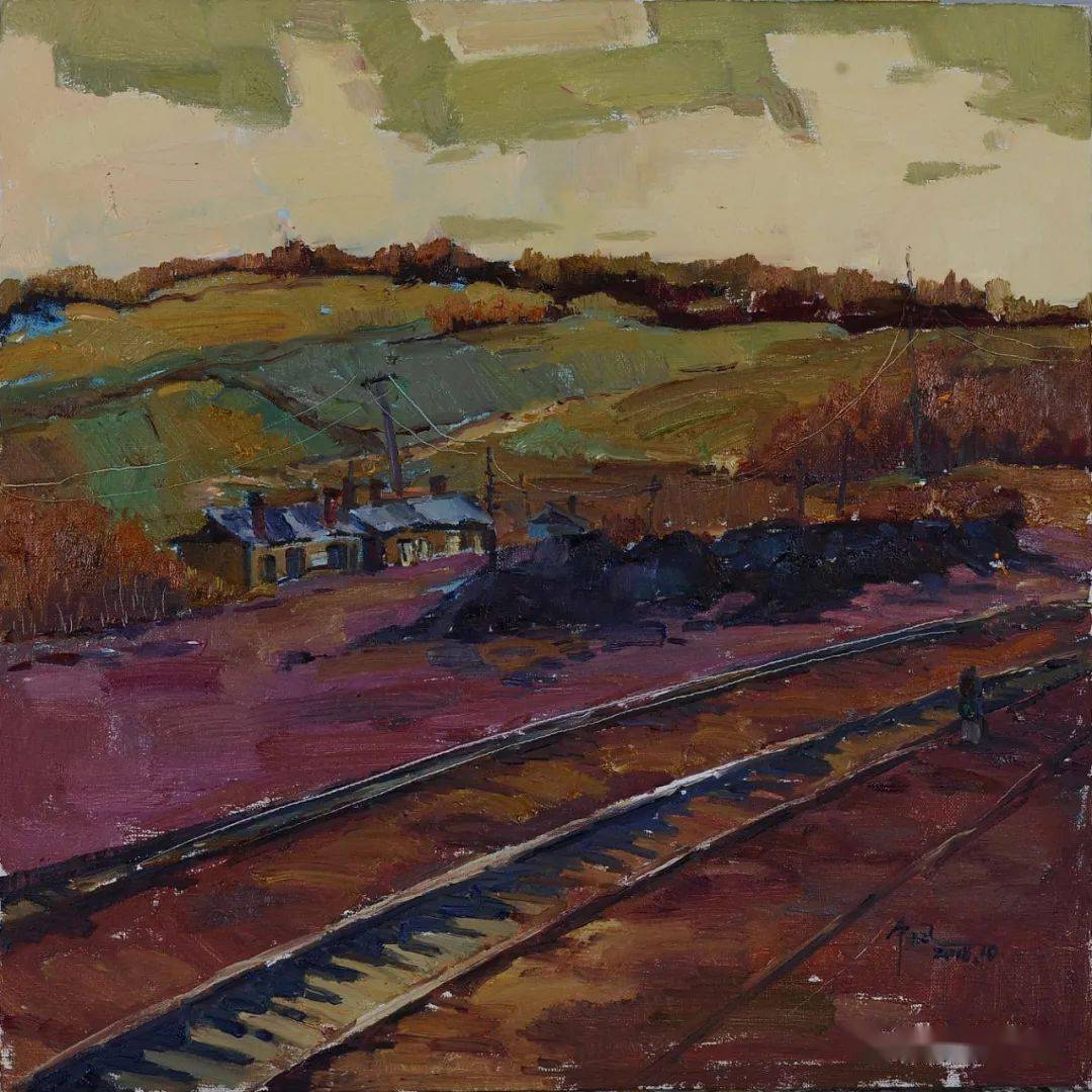 60x60cm 戚锋|油画||北方画室|大时代的气息和现实生活的诗意风景