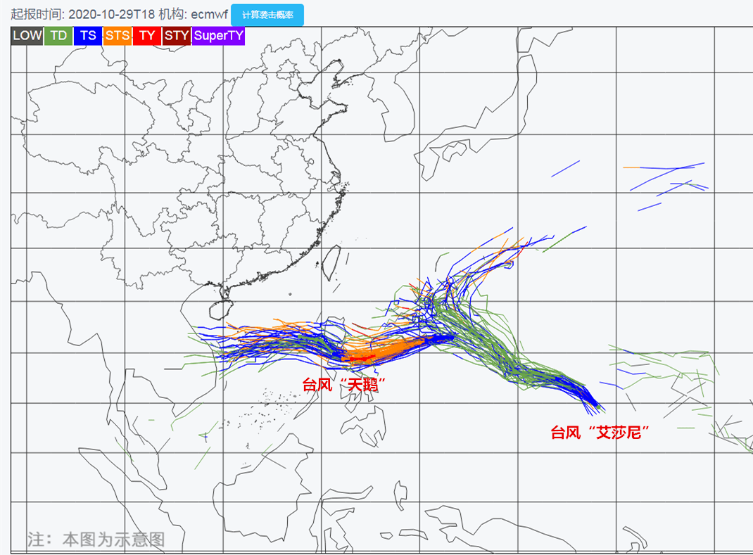 台风路径概率预报示意图据汕头市气象台消息预计,受冷空气持续补充
