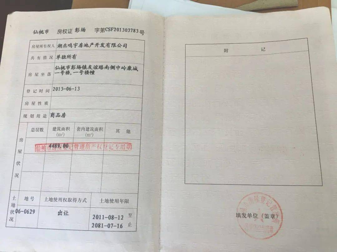 ""开发商当初承诺全款买房马上就可拿到证,可如今几年过去