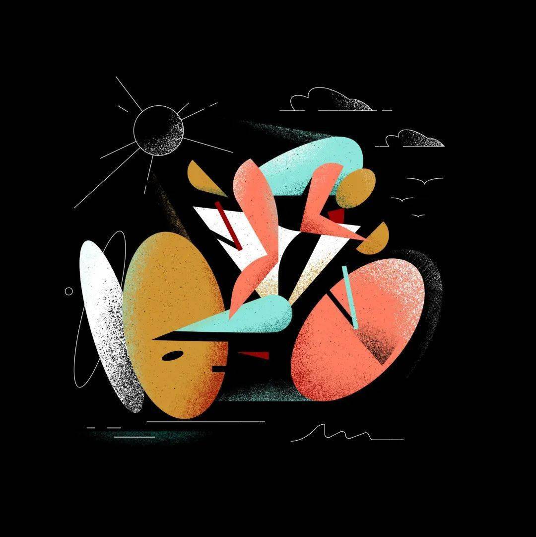 噪点风格插画作品很有feel