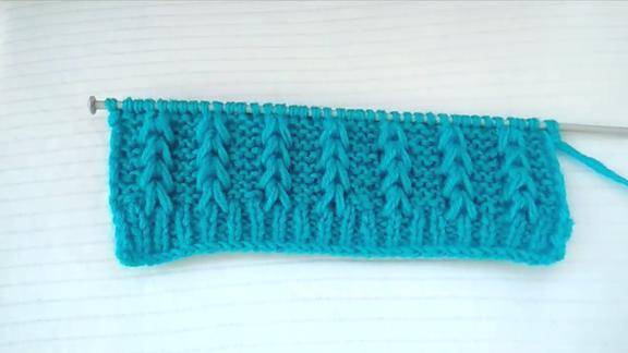 棒针编织立体小辫子花样美观大方适合针织毛衣底边