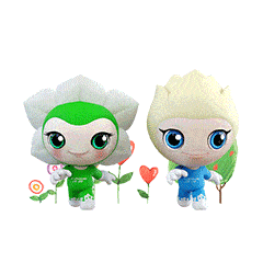 脚踏奔涌浪花献开明之智第十届花博会吉祥物"圆圆""梦梦"来崇明看世界