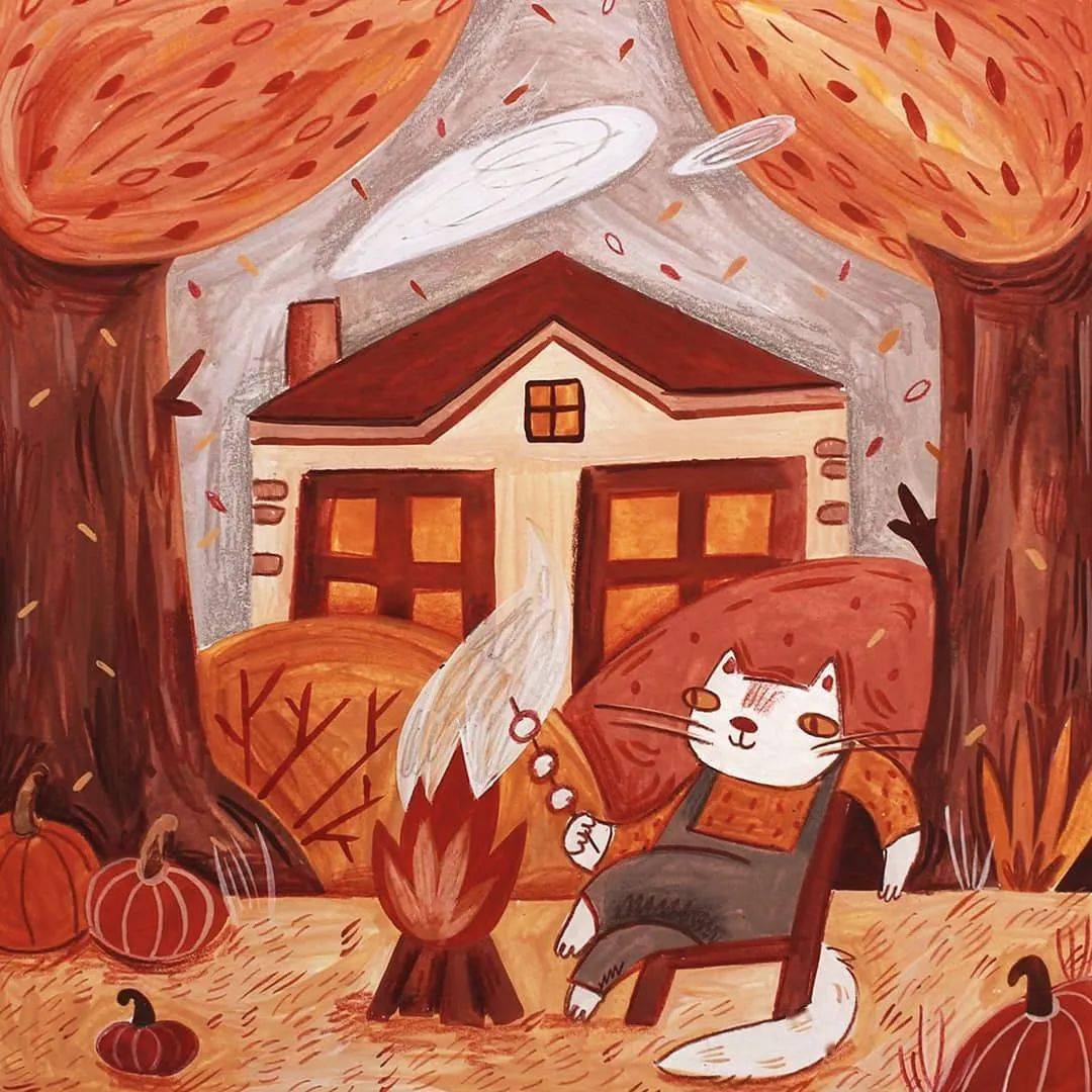 画风很暖的治愈系绘本插画