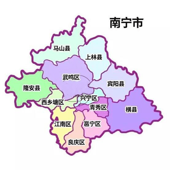 南宁市地区地图图片