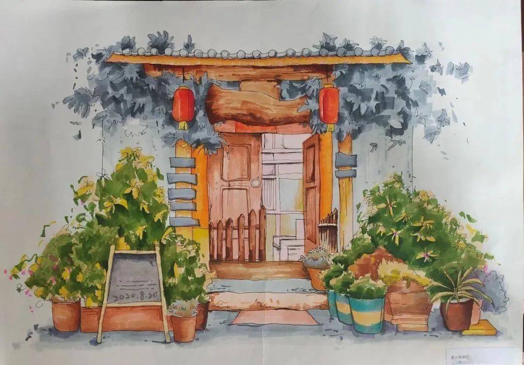 我家的美丽庭院绘画比赛评奖啦来为如画姜山锦上添花