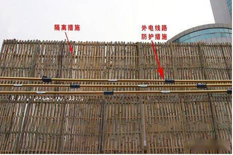 稳定,防护屏障应采用绝缘材料搭设,且对外电线路的隔离防护应达到ip30