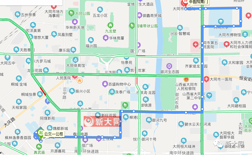 大同62路公交车路线图图片