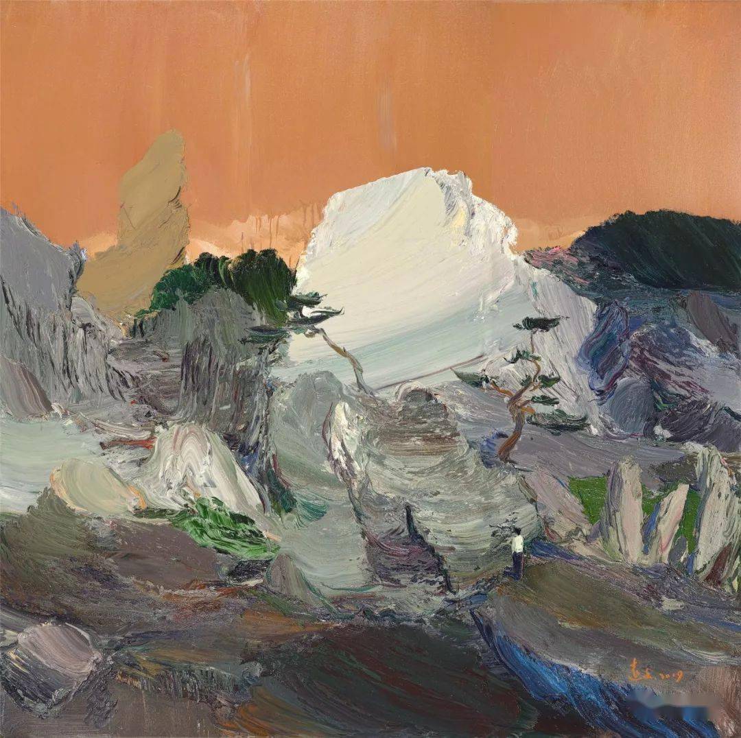 请翻转手机欣赏大图100x250cm 段远文 布面油画 2018 年《余荫山房》