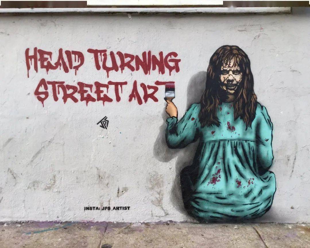 街头涂鸦画得这么像,吓人!