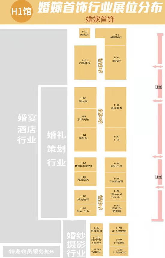 2020年冬季上海婚博会商家展位分布图