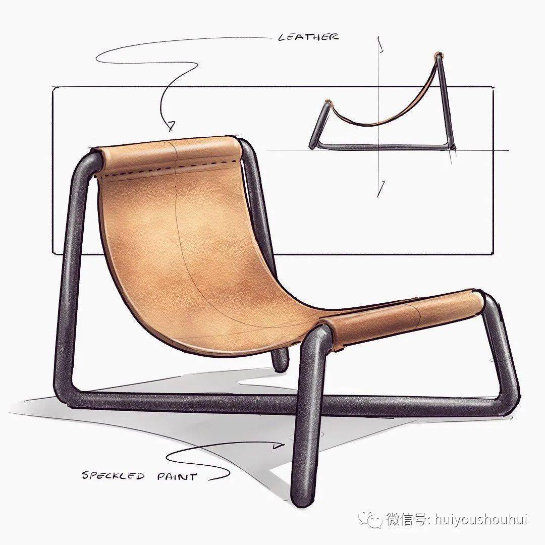 造型别致的椅子手绘图图片