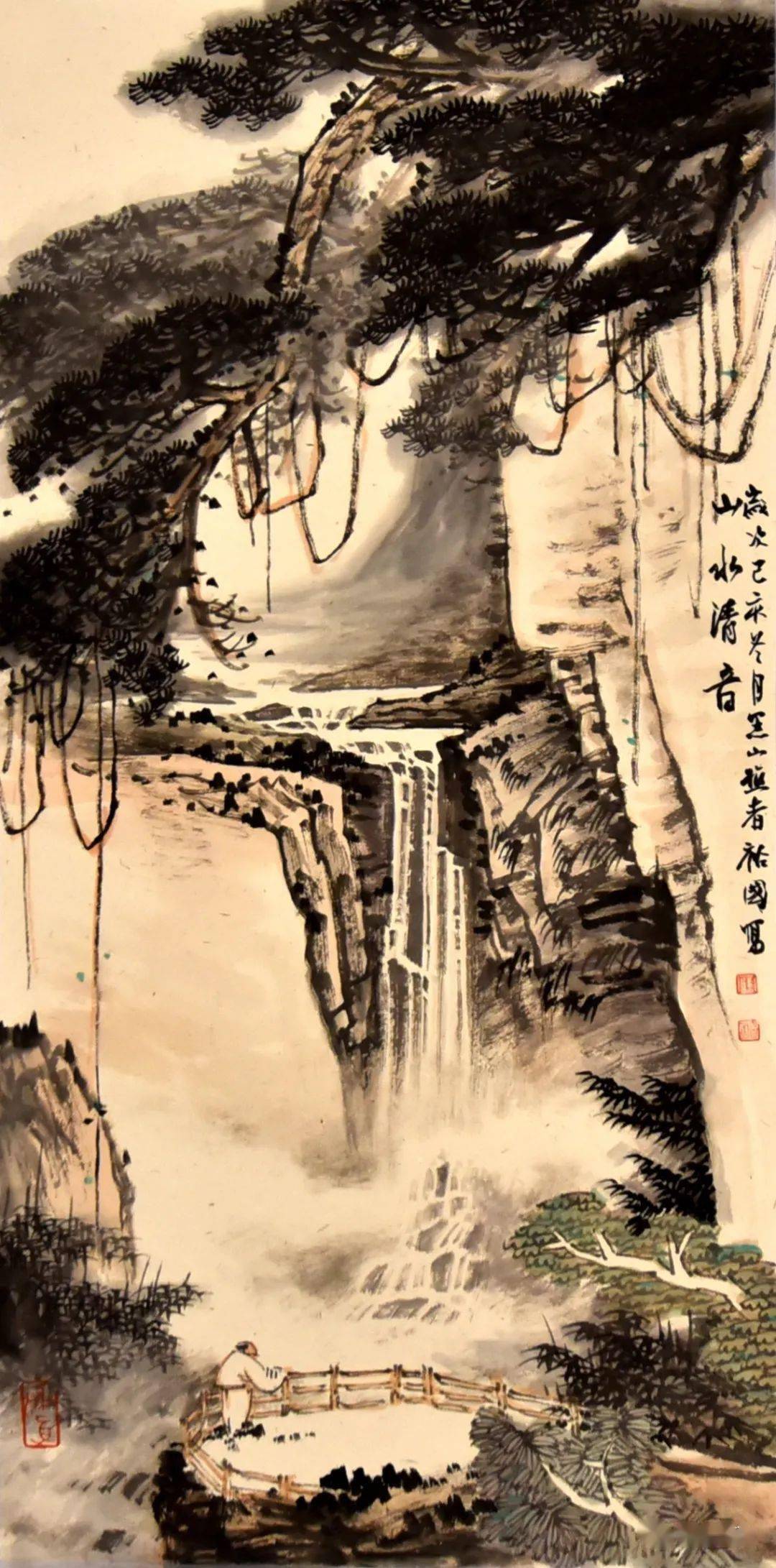 王裕国《山水清音》68.5cm×34.5cm 约2.