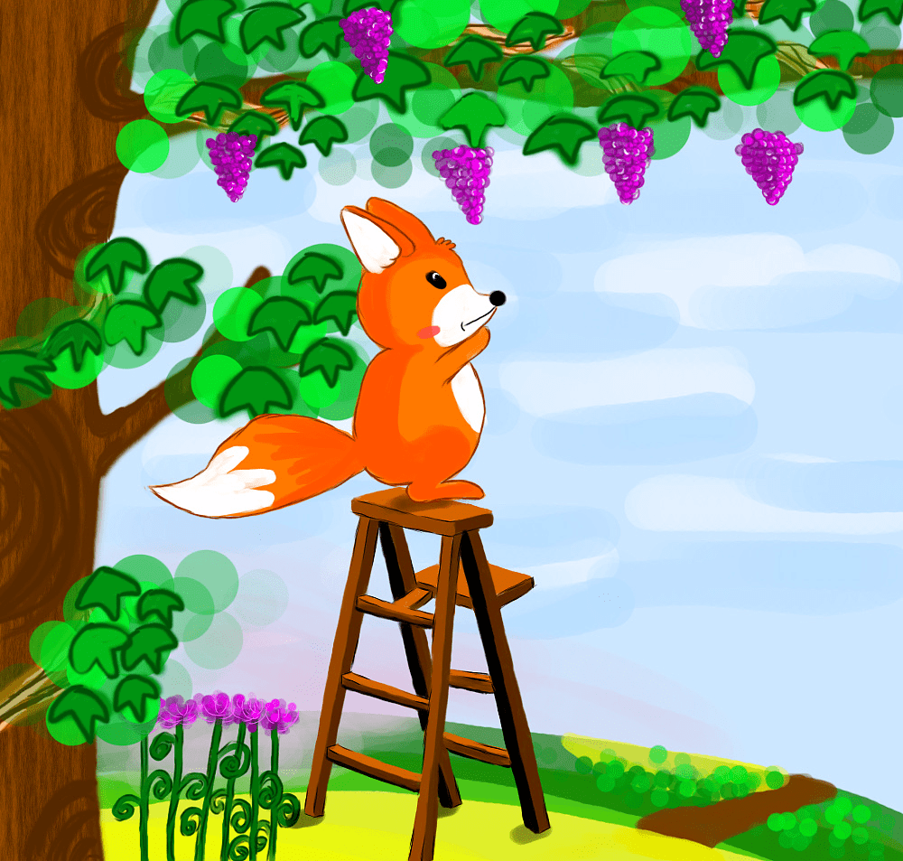 狐狸与葡萄图片插画图片