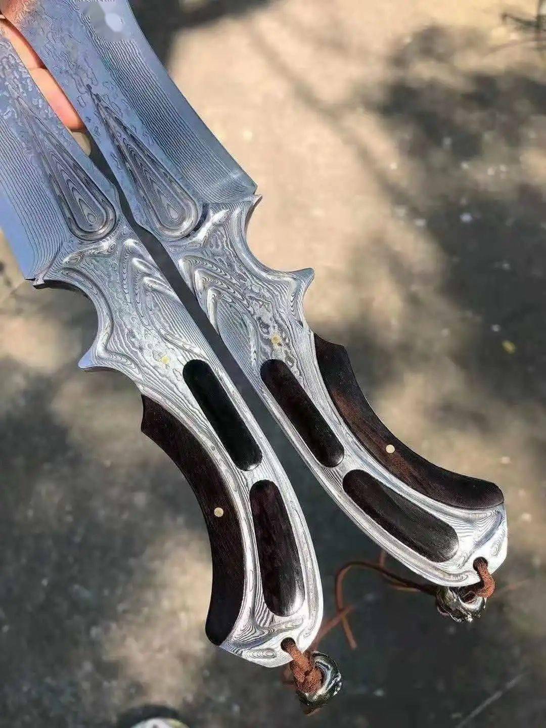 寒冰女神大师级原创设计玲珑刀匠首款全锻造一体大马士革钢制作用料