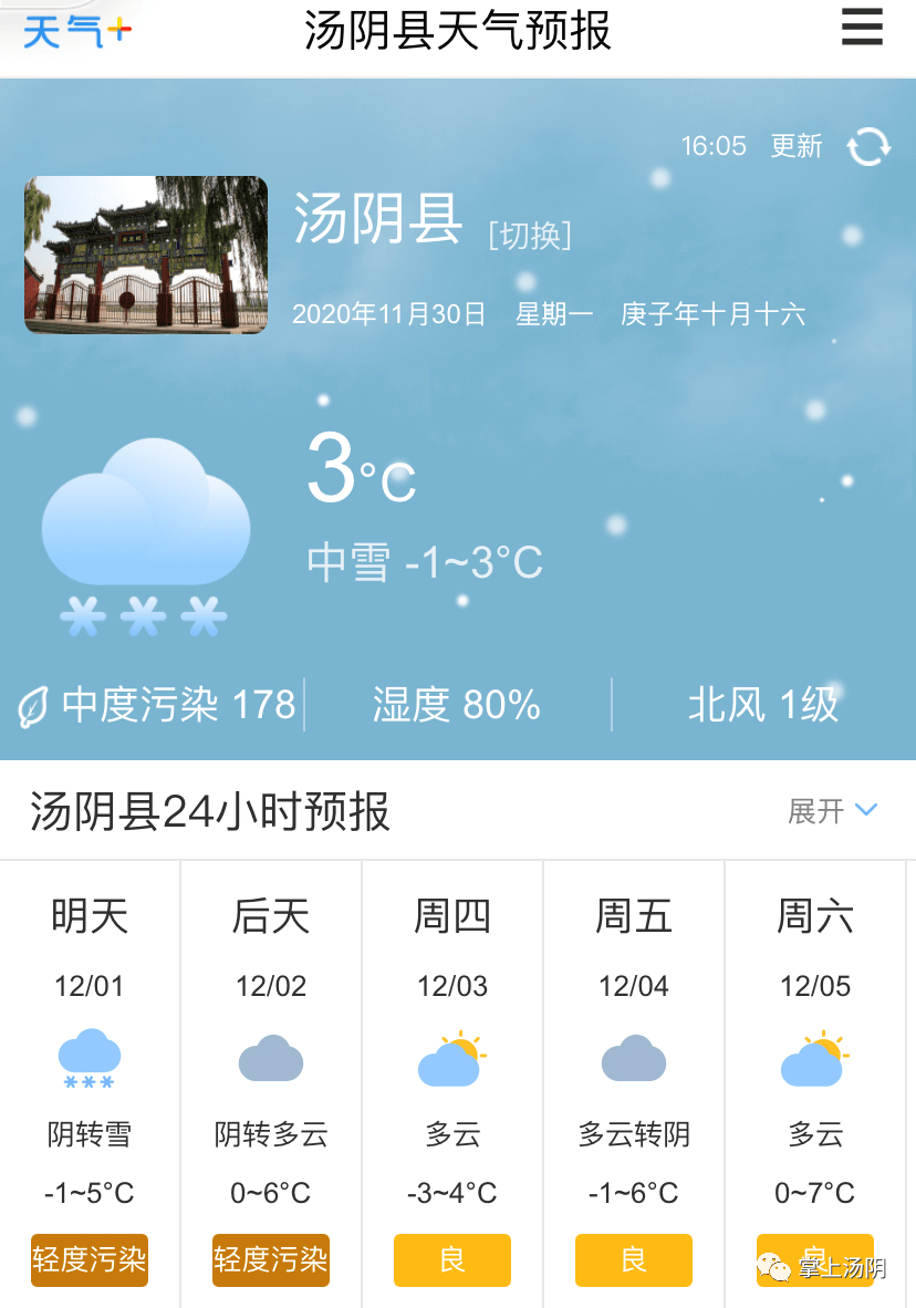 你没看错汤阴明天要下雪
