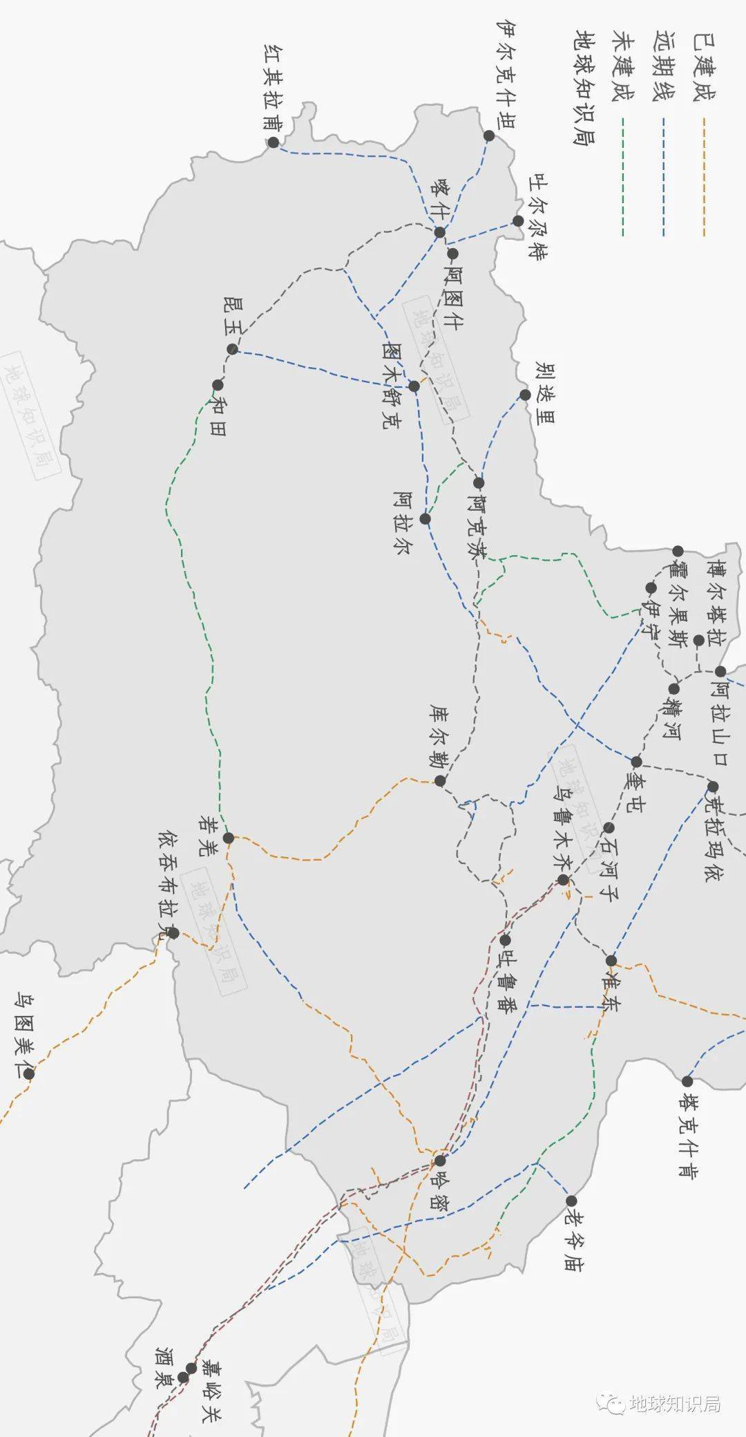 新疆铁路最新规划图图片
