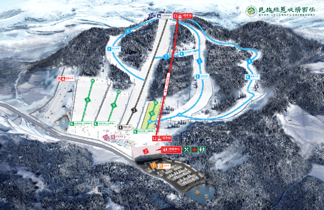 世界&南国雪乡绿葱坡滑雪场配建一线雪景的精品度假酒店(四星标准)
