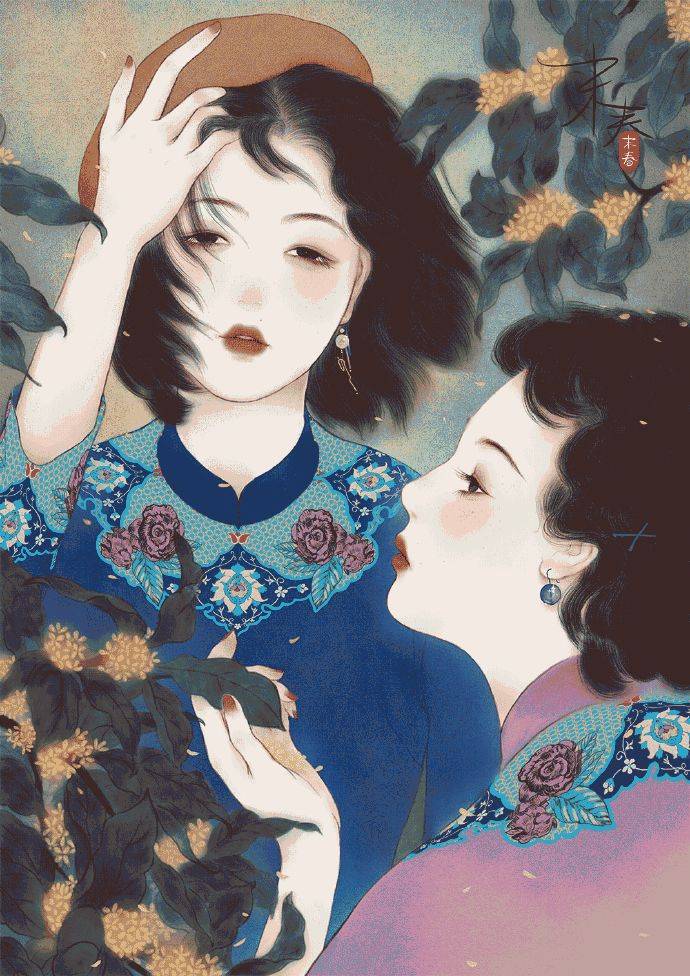 手绘婀娜多姿千娇百媚的民国美人