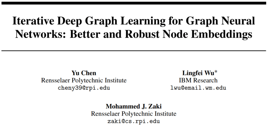 表征|RPI-IBM团队提出图结构&amp;表征联合学习新范式IDGL