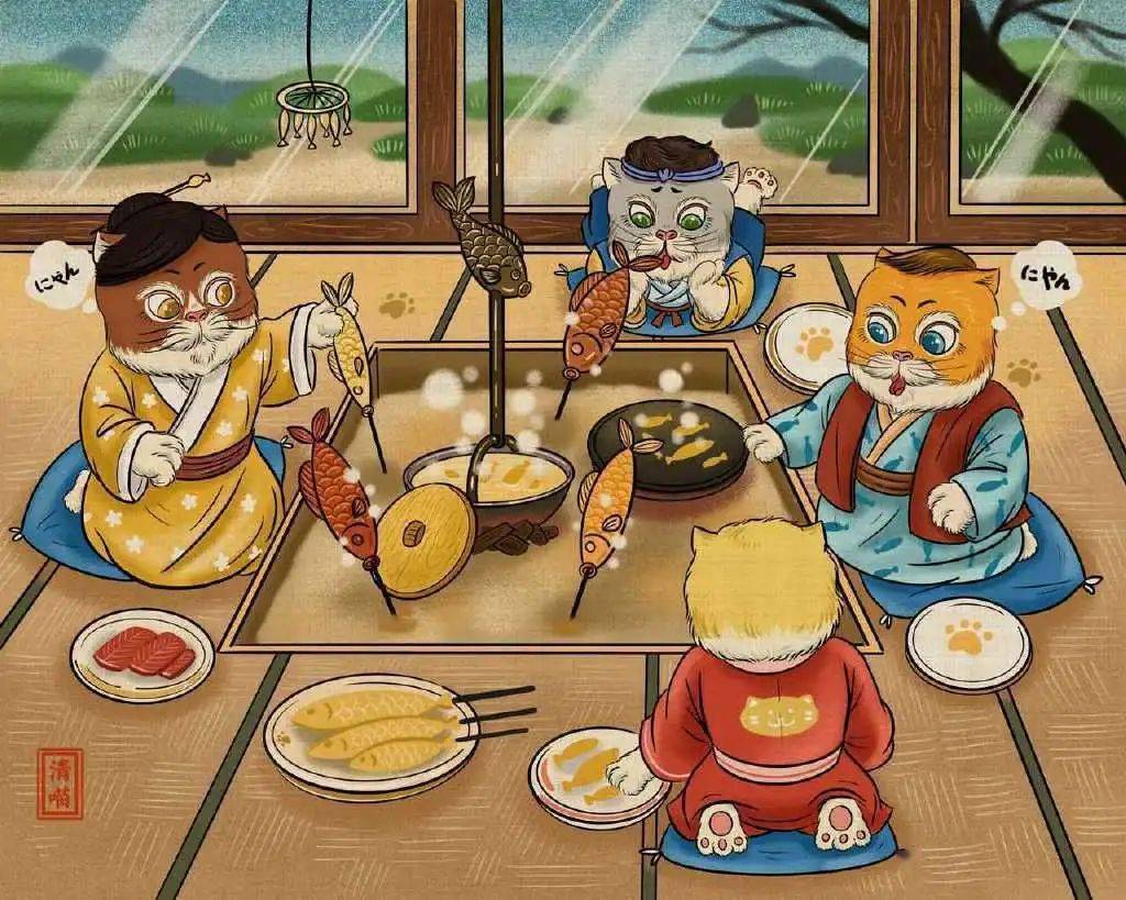 插画猫咪的快乐你想像不到