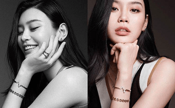 尤其是脖颈处的超大黄金玫瑰花项链格外亮眼,不知奚梦瑶是有意露超大