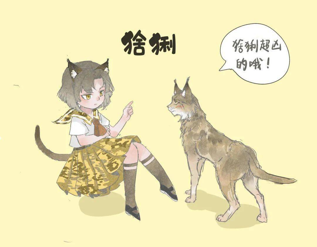 猞猁滑动解锁动物原型在警戒对方时为了让自己看起来稍微高大一点,会