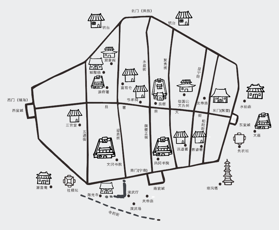 深圳南头古城手绘地图图片