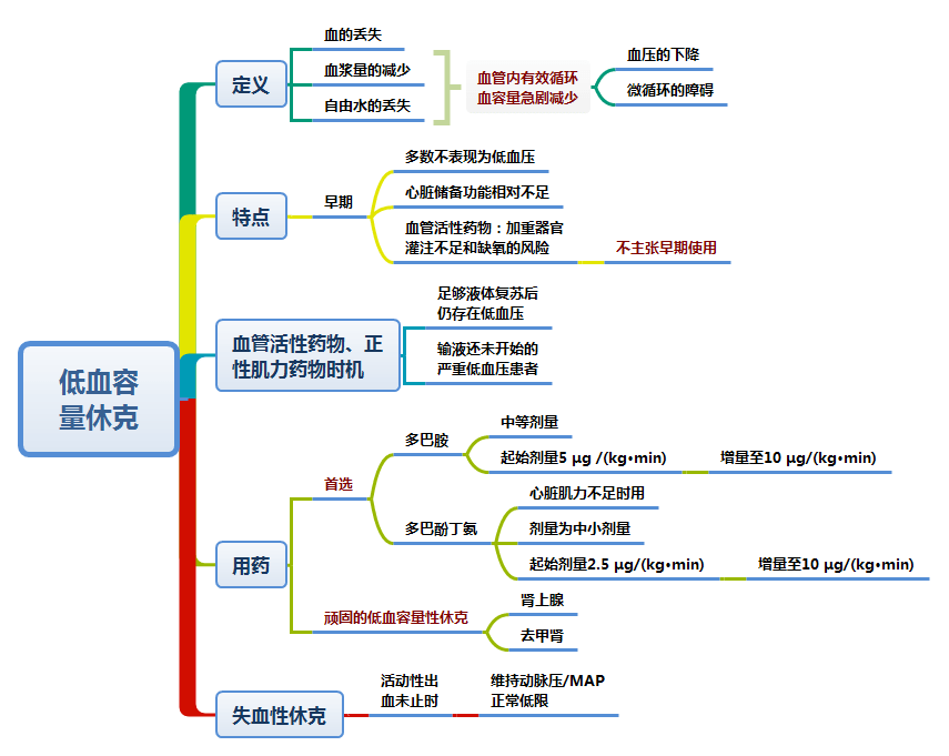 【思维导图】各种休克与血管活性药物的使用