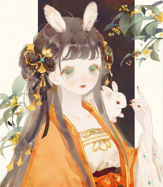 漫画素材古风美人愿得一人心白首不相离