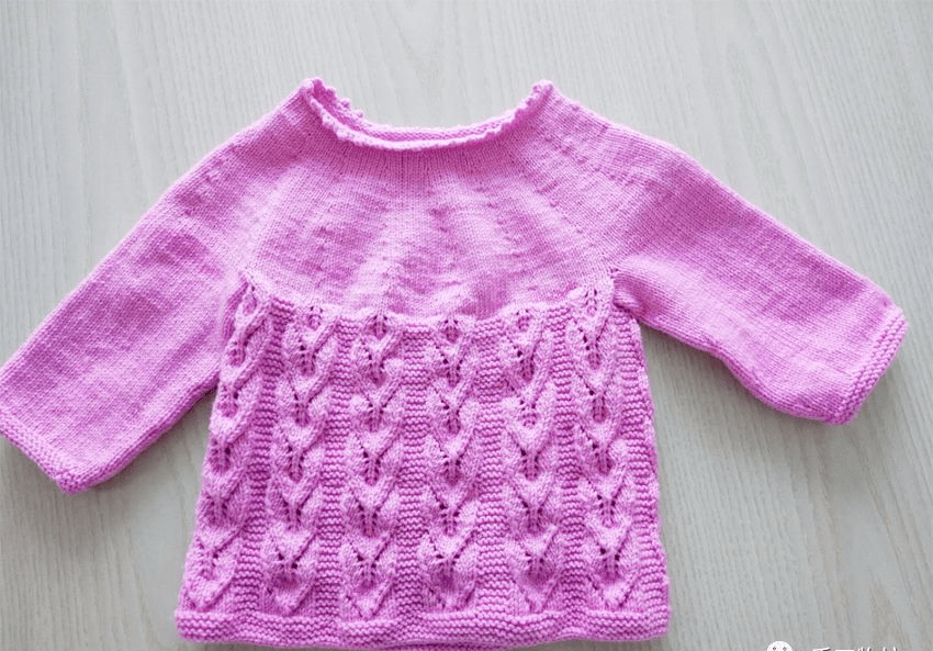 【花样图解】新手福利,毛线编织适合三岁左右女宝宝羊绒毛衣