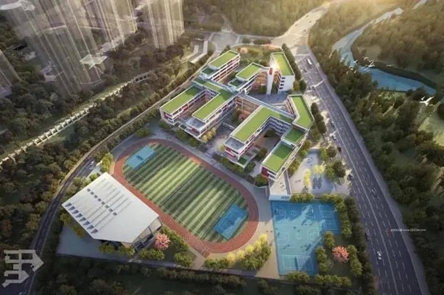项目鸟瞰图规划图显示,龙岩实验小学美伦校区主要建设教学楼,实验楼