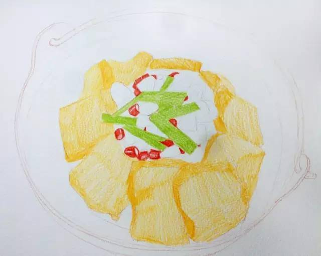 彩铅手绘美食 | 干锅私家豆腐,彩铅手绘美食教程