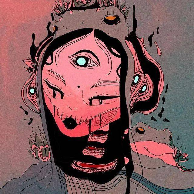 插画艺术家 dead seagull 一组鬼魅插画艺术