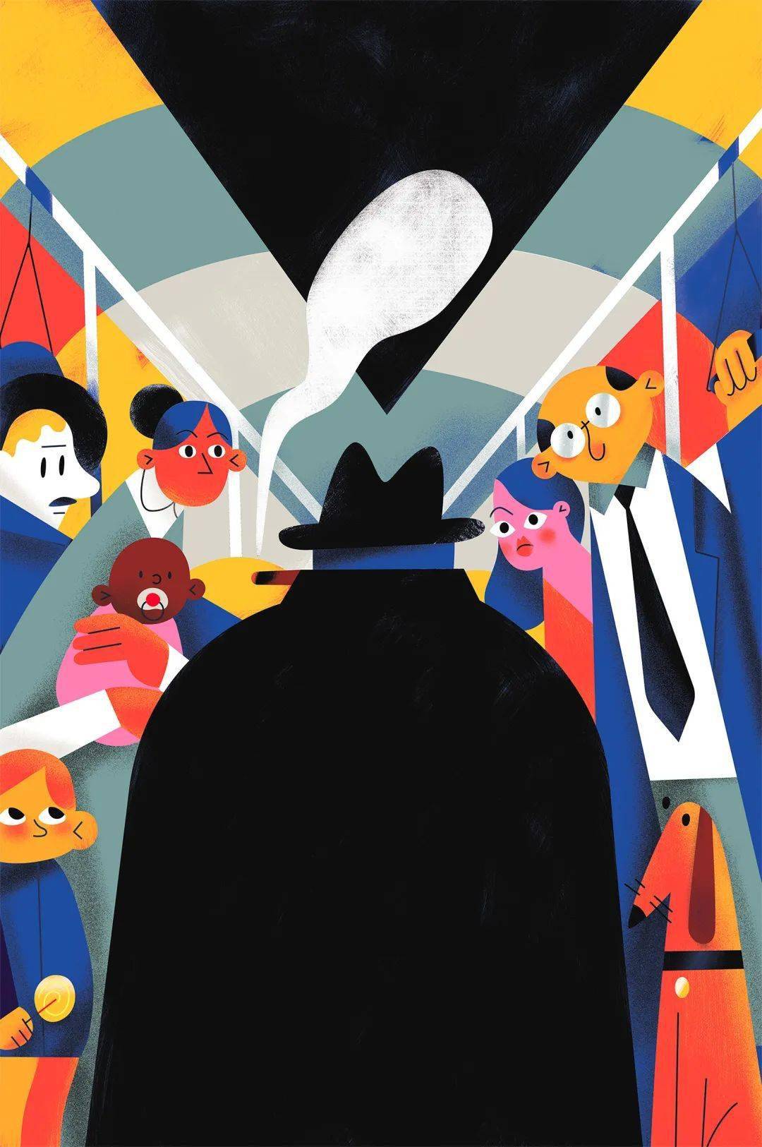 简单的几何图形大胆的构图独树一帜的扁平化绘画风格