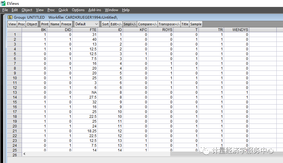 stataeviewsr倍分法双重差分操作教程