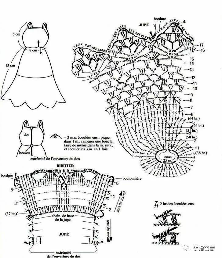 钩织芭比娃娃衣服教学图片