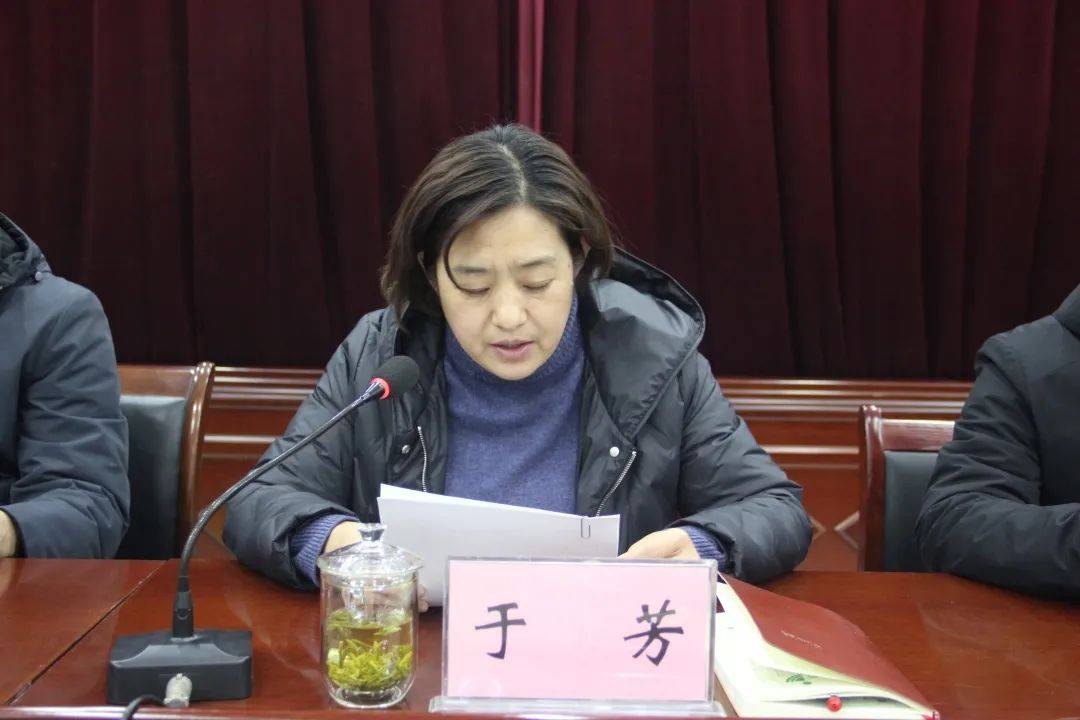 潮泉镇党委书记于芳在大会上讲话.