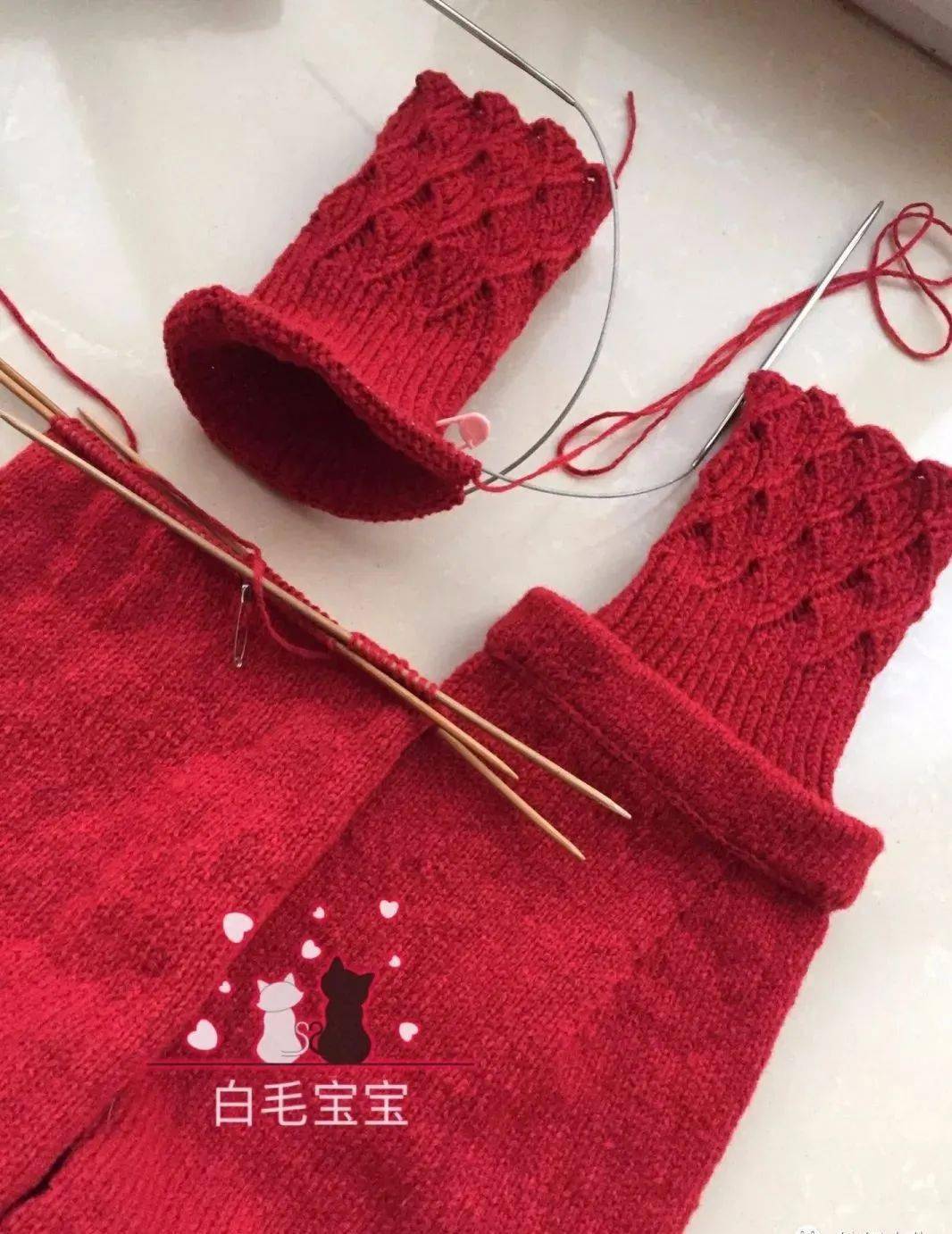 红红火火!女士棒针青海波毛线开衫(附教程与图解)