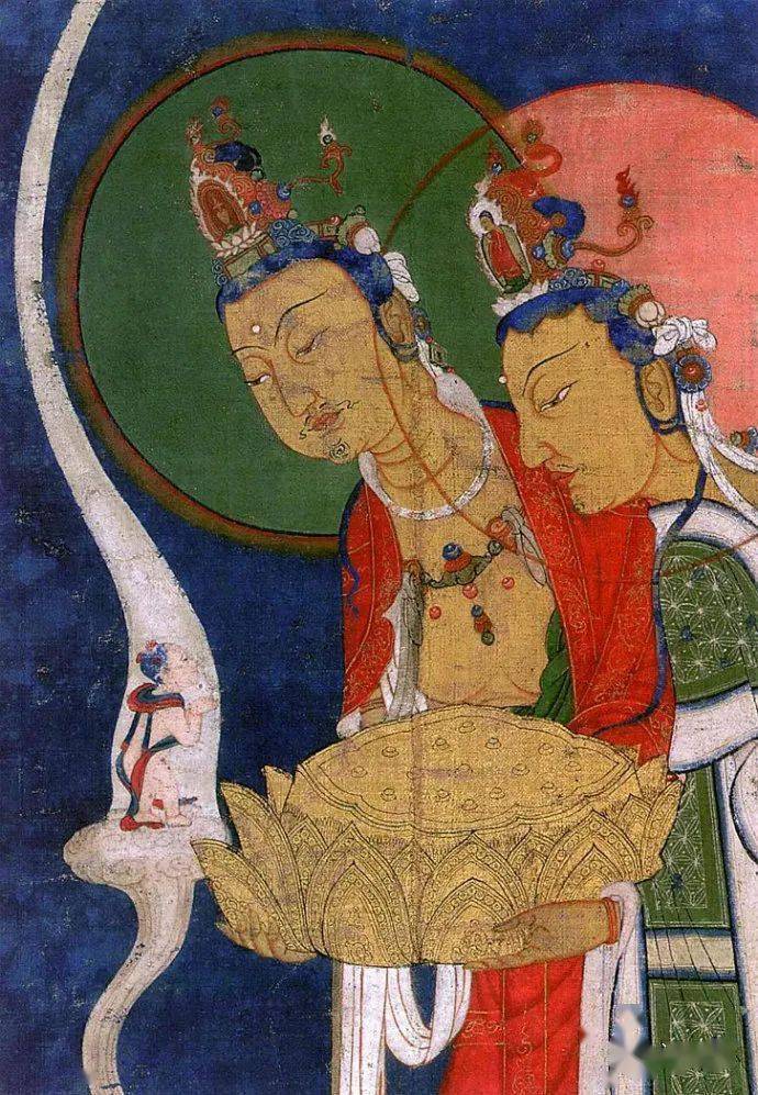 佛教艺术阿弥陀三尊接引图西夏造像