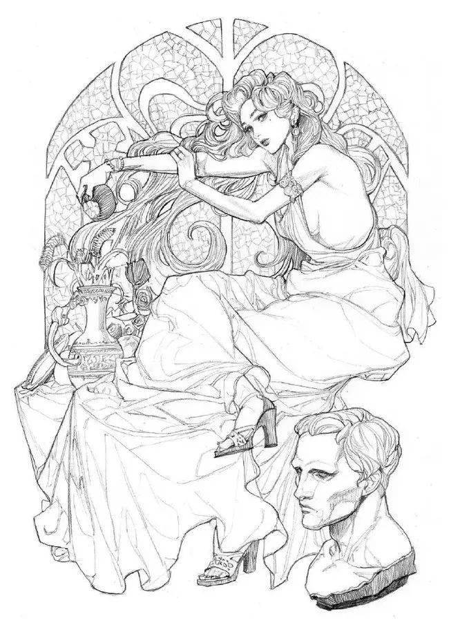 【画师分享】韩国画师 sungmoo heo的女子线稿