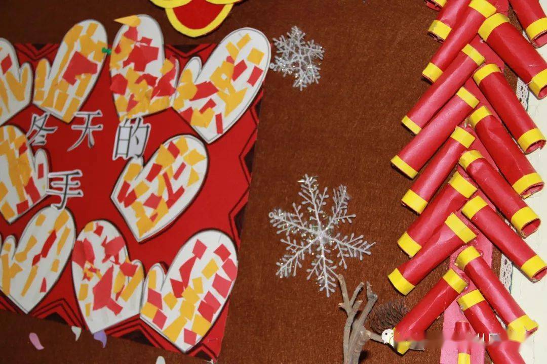 鞭炮,红包,元宝,烟花,饺子元宵,牛气冲天,牛年大吉等来装饰新年主题墙