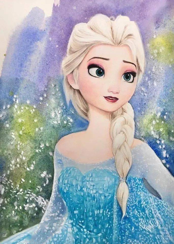 彩铅教程 | 艾莎公主 画法步骤_手机搜狐网