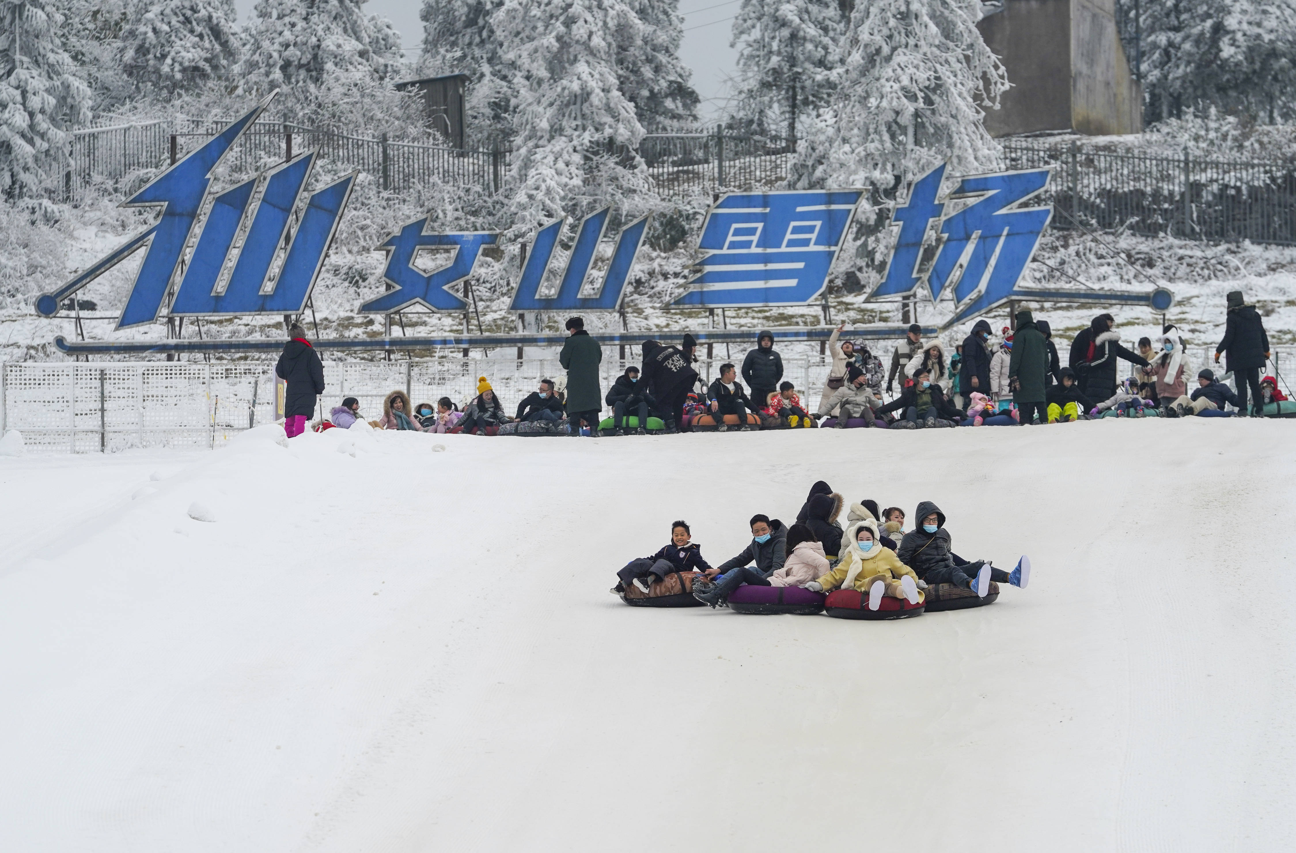 重庆武隆仙女山国家森林公园雪景引游人