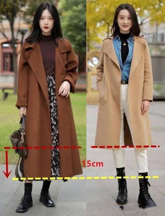 大衣长度与身高对照图图片