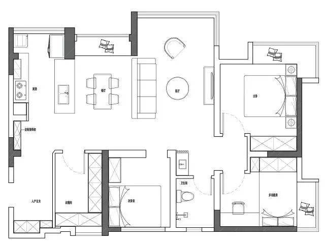 96㎡现代高级灰时尚稳重有档次
