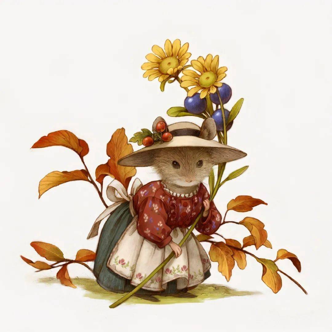 手绘插画老鼠也能这么可爱