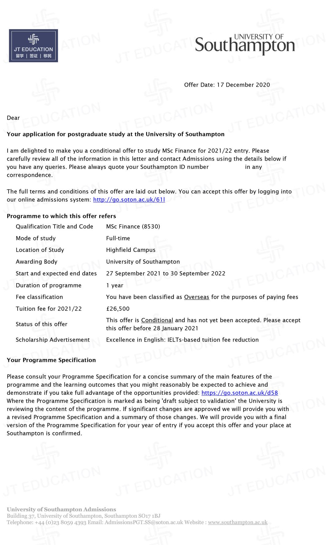 成功斩获格拉斯哥大学offer为了学业我再次回到英国