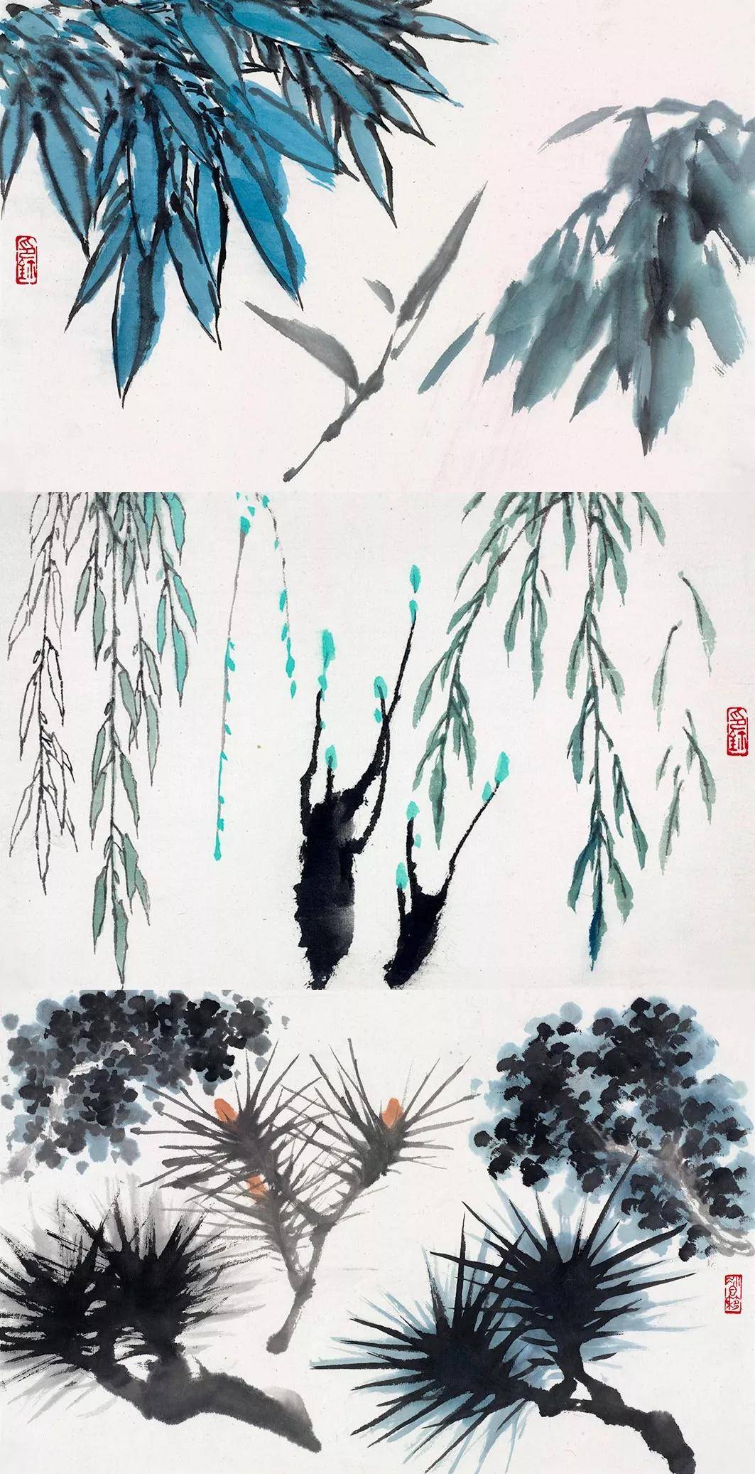 萧朗花卉课徒画稿收藏